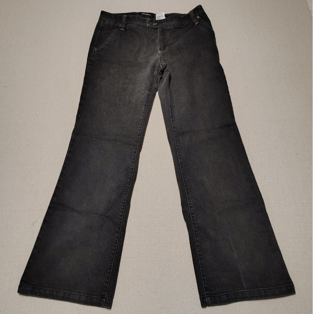 Eddie‎ Bauer Relaxed Fit Jeans Comfort Waist Denim Pants Black Size 8 Z